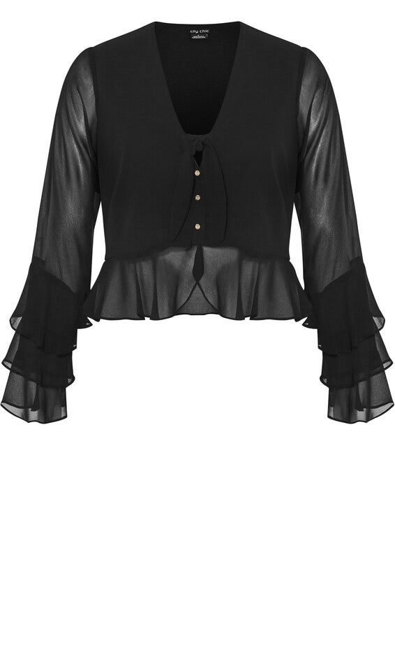 Trixie Ruffle Top - black, BLACK, alternate image number 4