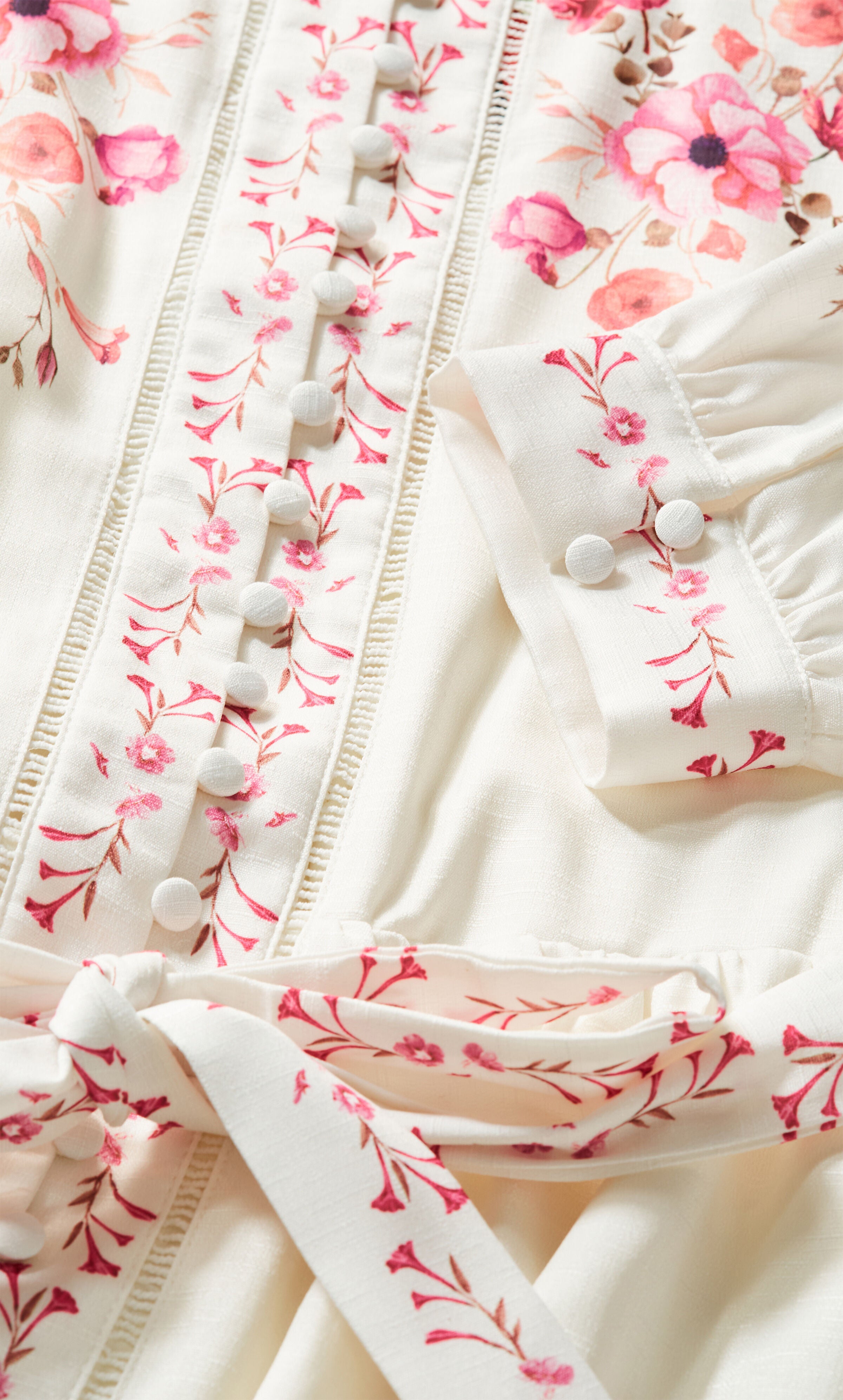 Annabelle Button Closure Midi Dress - ivory, IVORY, alternate image number 6