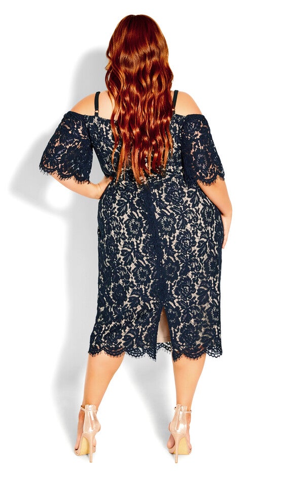 Lace Whisper Dress - navy, BLUE, alternate image number null