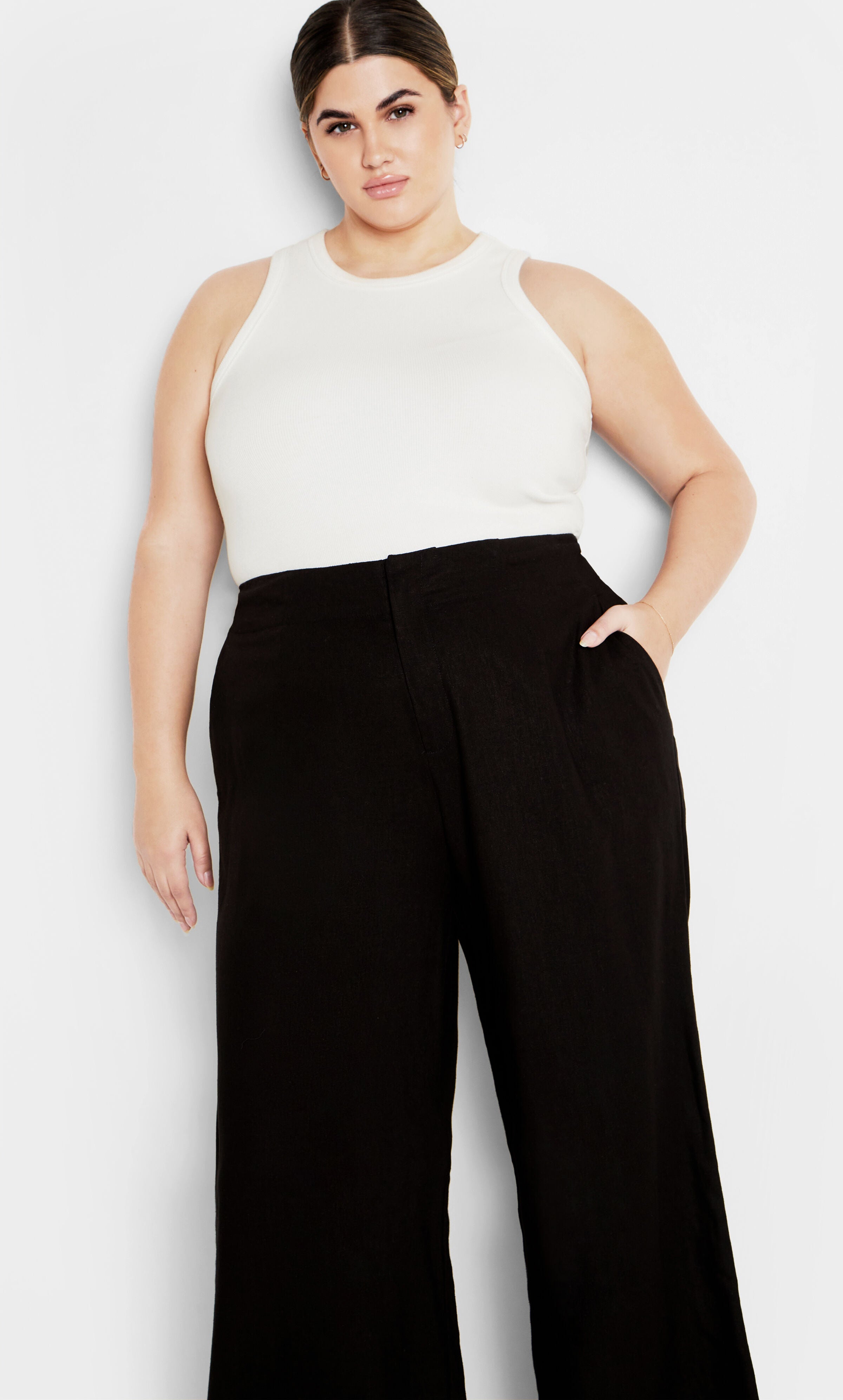 Nala Linen Pant - black, BLACK, alternate image number 2