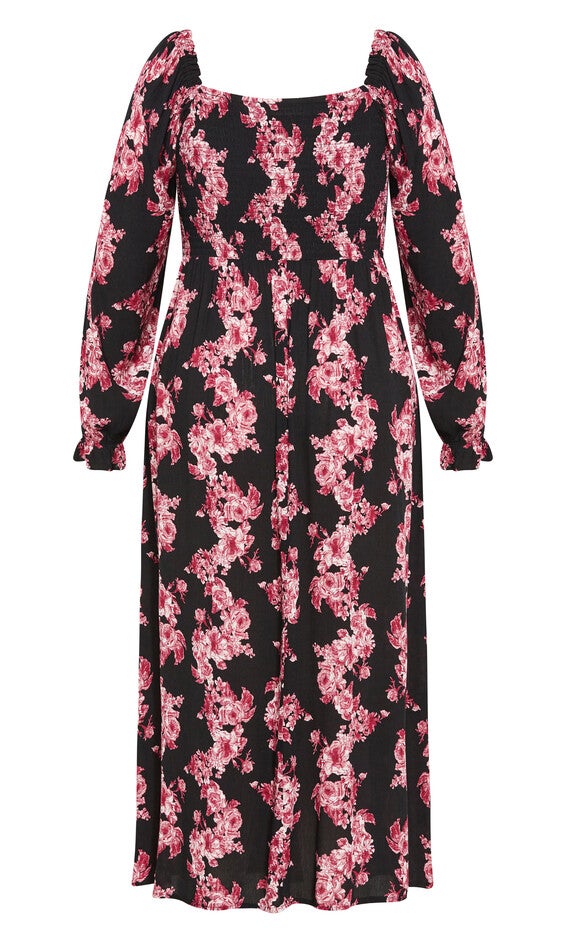 Aurelia Print Dress - black, LUSH FLORAL, alternate image number 3