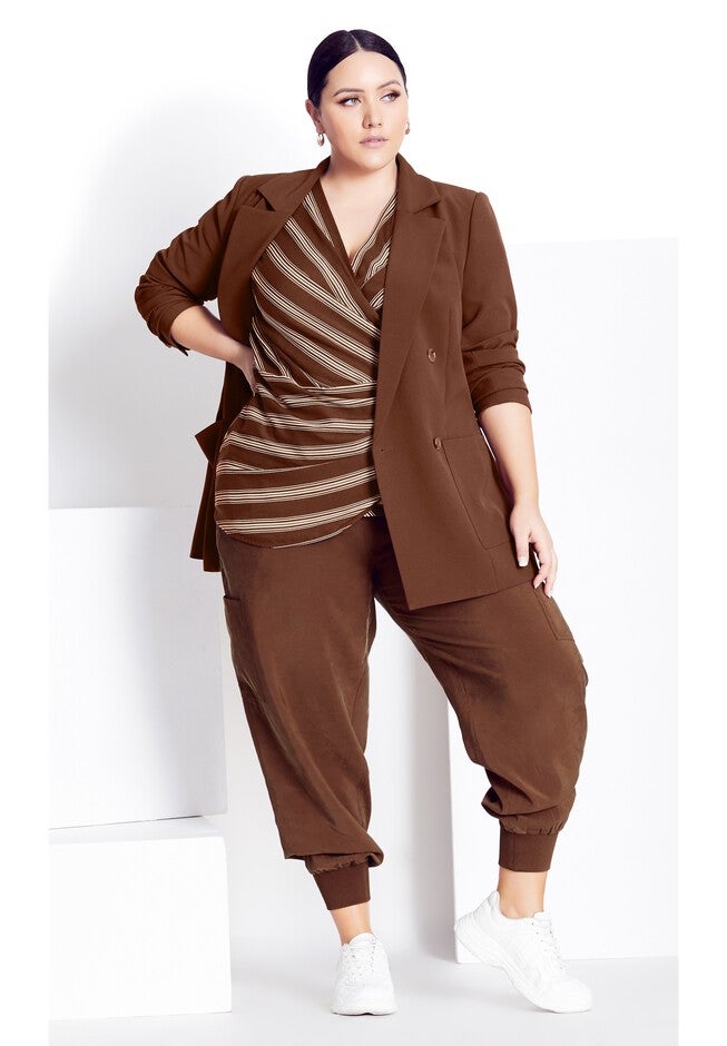 Stripe Wrap Top - clove, BROWN, on-hover image number null
