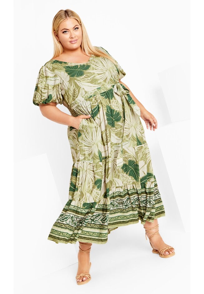 Raina Border Maxi Dress, DAINTREE BORDER, on-hover image number 1