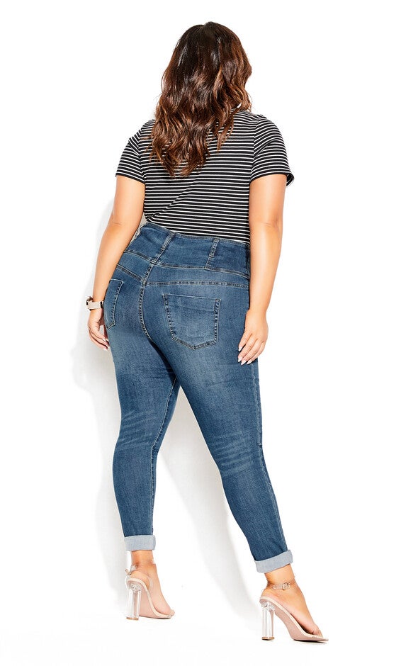 Harley Rip Corset Jean - denim, BLUE, alternate image number null