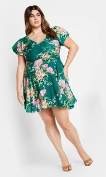 Marci Print Dress - jade
