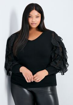 Frill Sleeve Sweater