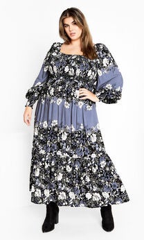 Sadie Placement Dress - blue