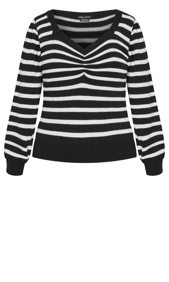 Maddie Stripe Jumper - black white, BLACK, alternate image number 6