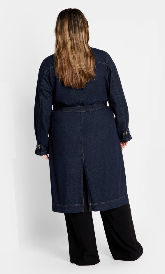 Laylo Trench Coat - dark denim, BLUE, alternate image number null