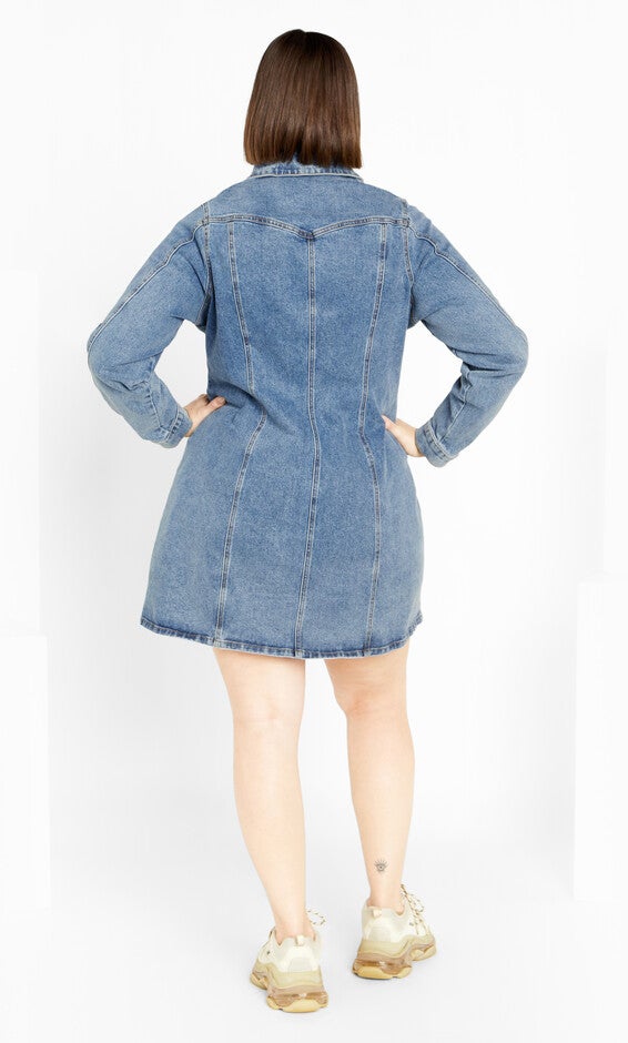 Oaklyn Dress - mid denim, MID, alternate image number 5