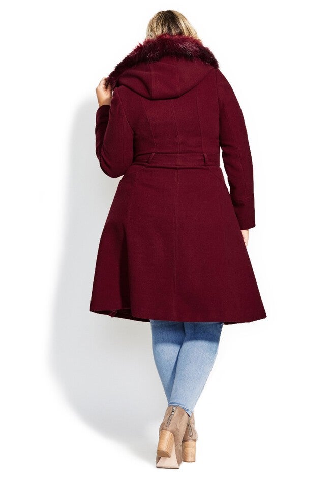 Miss Mysterious Coat - dark cherry, RED, on-hover image number null