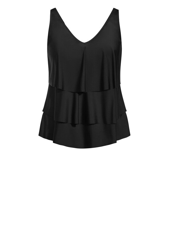 V Tiered Tankini Top, BLACK, alternate image number 5