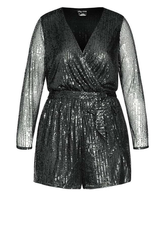 Sequin Playsuit - gunmetal, GRAY, alternate image number null