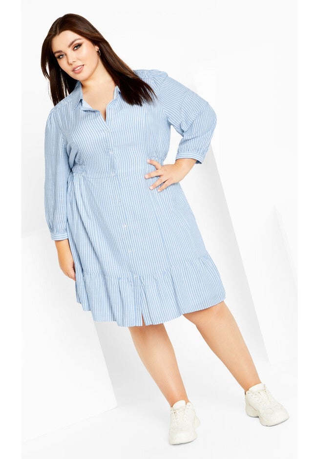 Flynn Stripe Dress - blue, BLUE, on-hover image number null