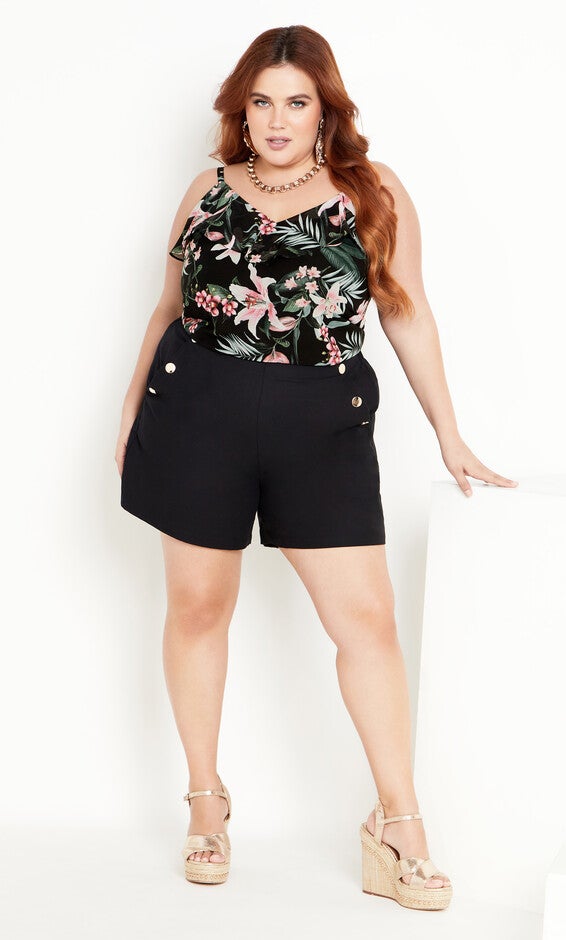 Nicole Print Cami - black, BLACK, alternate image number 3