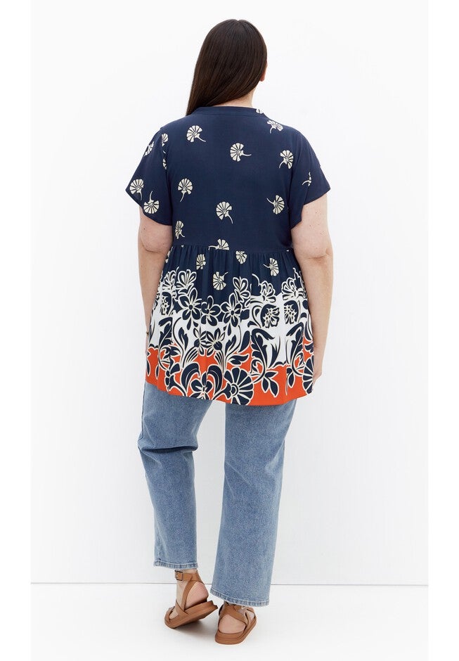 Amity Border Tunic, DANDELION BORDER, on-hover image number 1