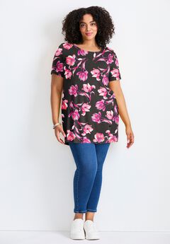 Button Detail Tunic Tee