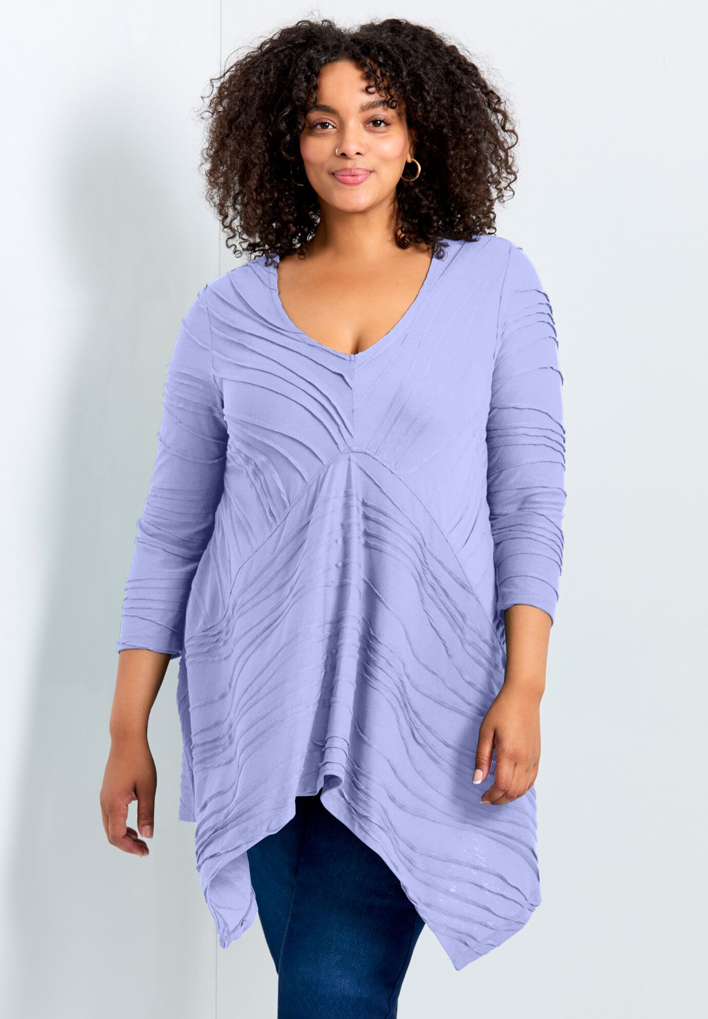 Finley Textured Top, WISTERIA, on-hover image number 1