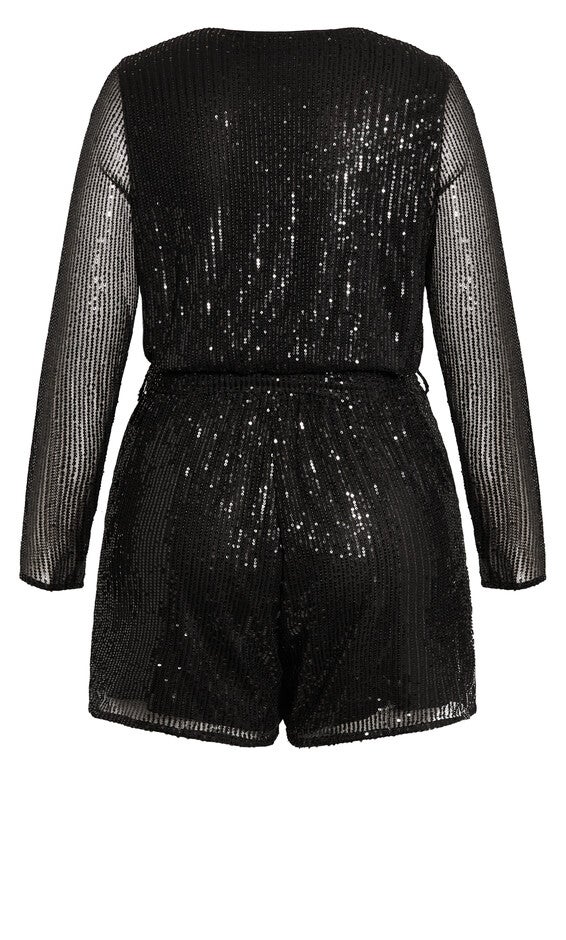 Sequin Playsuit - black, BLACK, alternate image number null