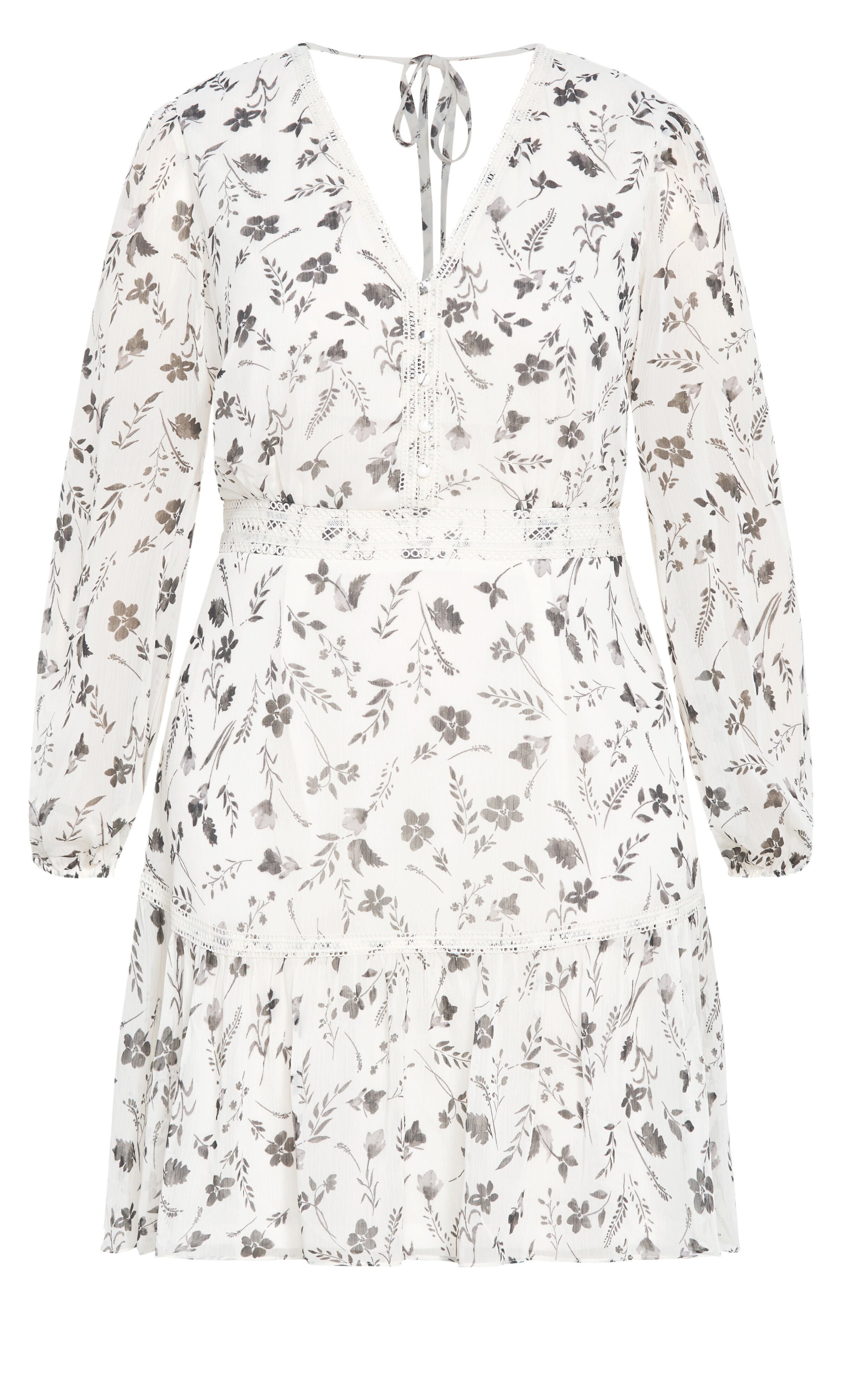 Kiki Print Dress - mono, WHITE, alternate image number 3