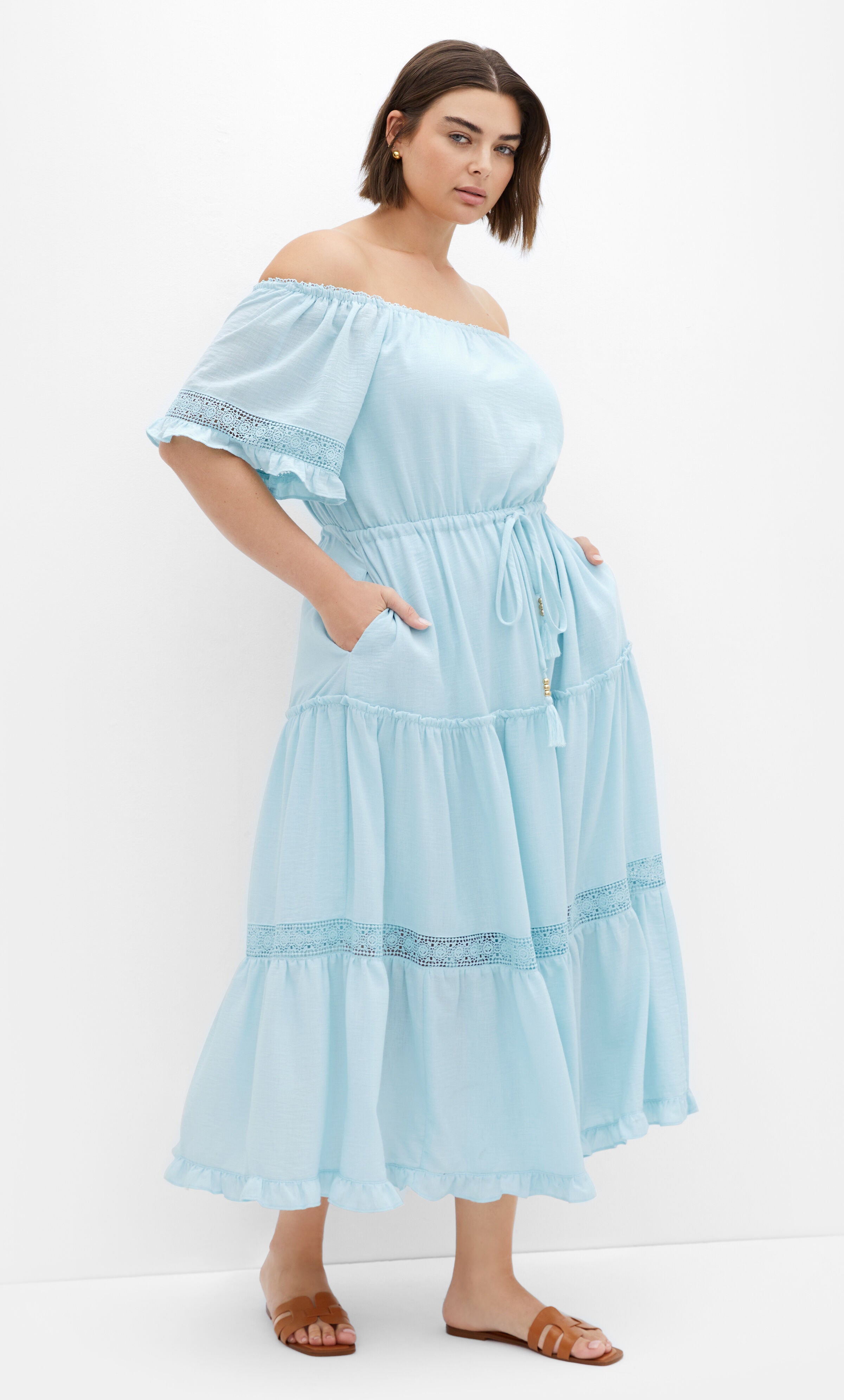 Angel Midi Dress - ice blue, BLUE, alternate image number 3