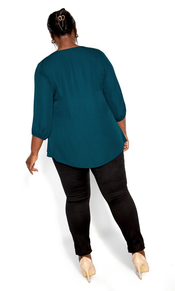 Sexy Fling Elbow Sleeve Top - jade, GREEN, alternate image number 6