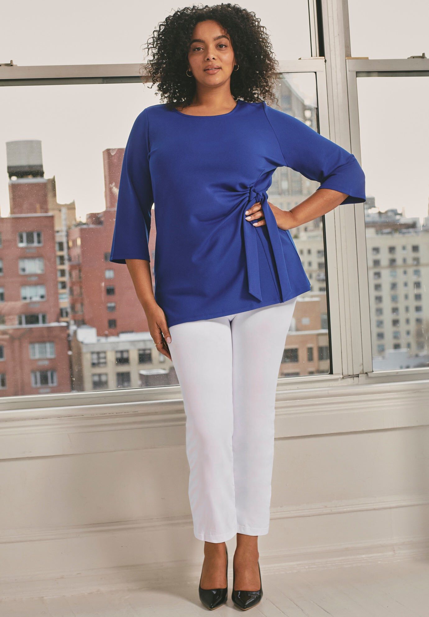 Super-Stretch Straight Ankle Pull-On Pant, WHITE, hi-res image number 0