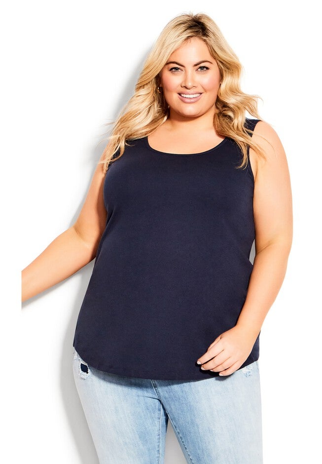 Plain Tank, NAVY, alternate image number 3