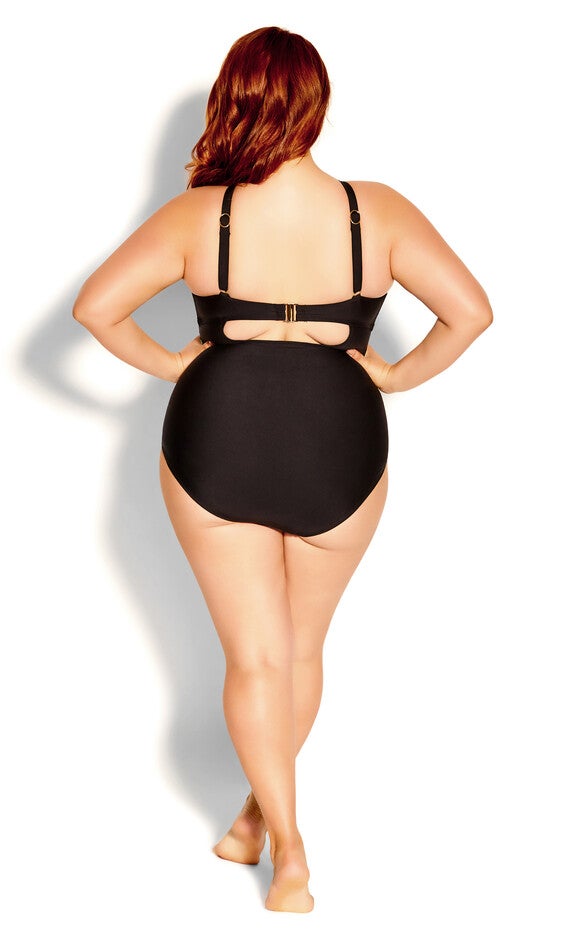 Cancun Underwire Print 1 Piece - black, BLACK, alternate image number null