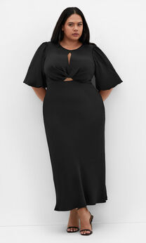 Ines Puff Dress - black
