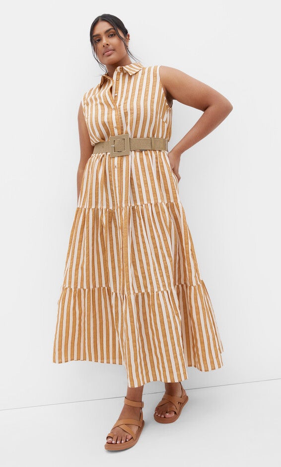 Clean Lines Dress - terracotta, ORANGE, hi-res image number 0