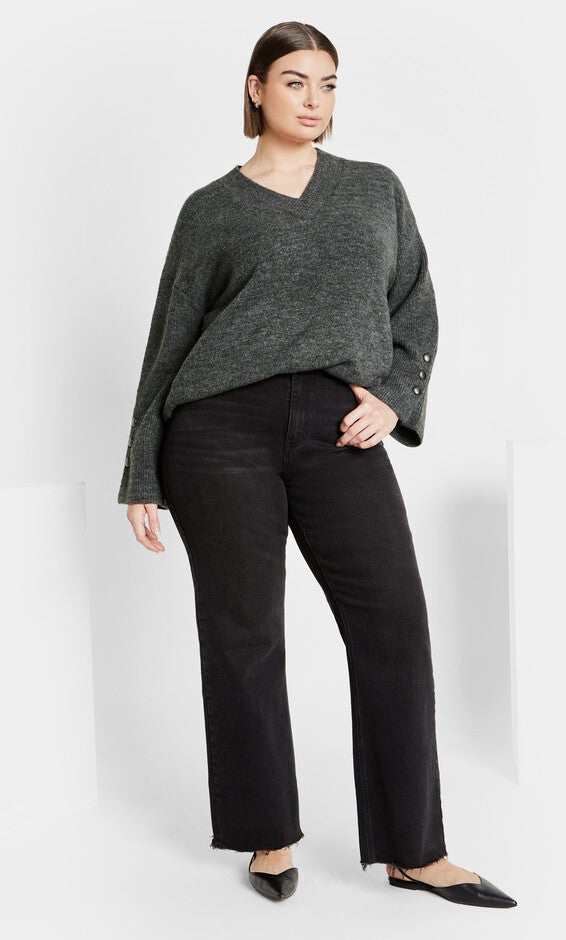 Jamie Sweater - charcoal marle, CHARCOAL, alternate image number 1