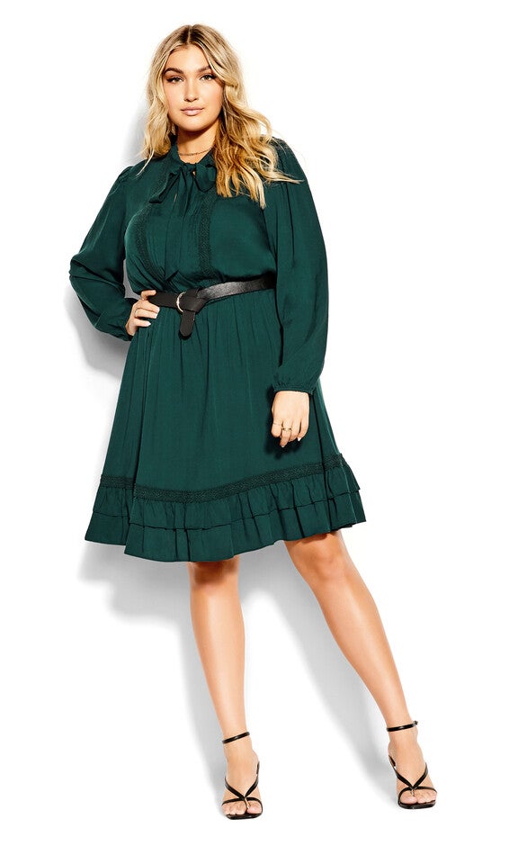 Precious Tie Dress - jade, GREEN, alternate image number null