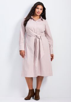 Bethany Poplin Tie Front Shirtdress