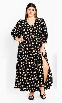 Jolene Print Maxi Dress - black