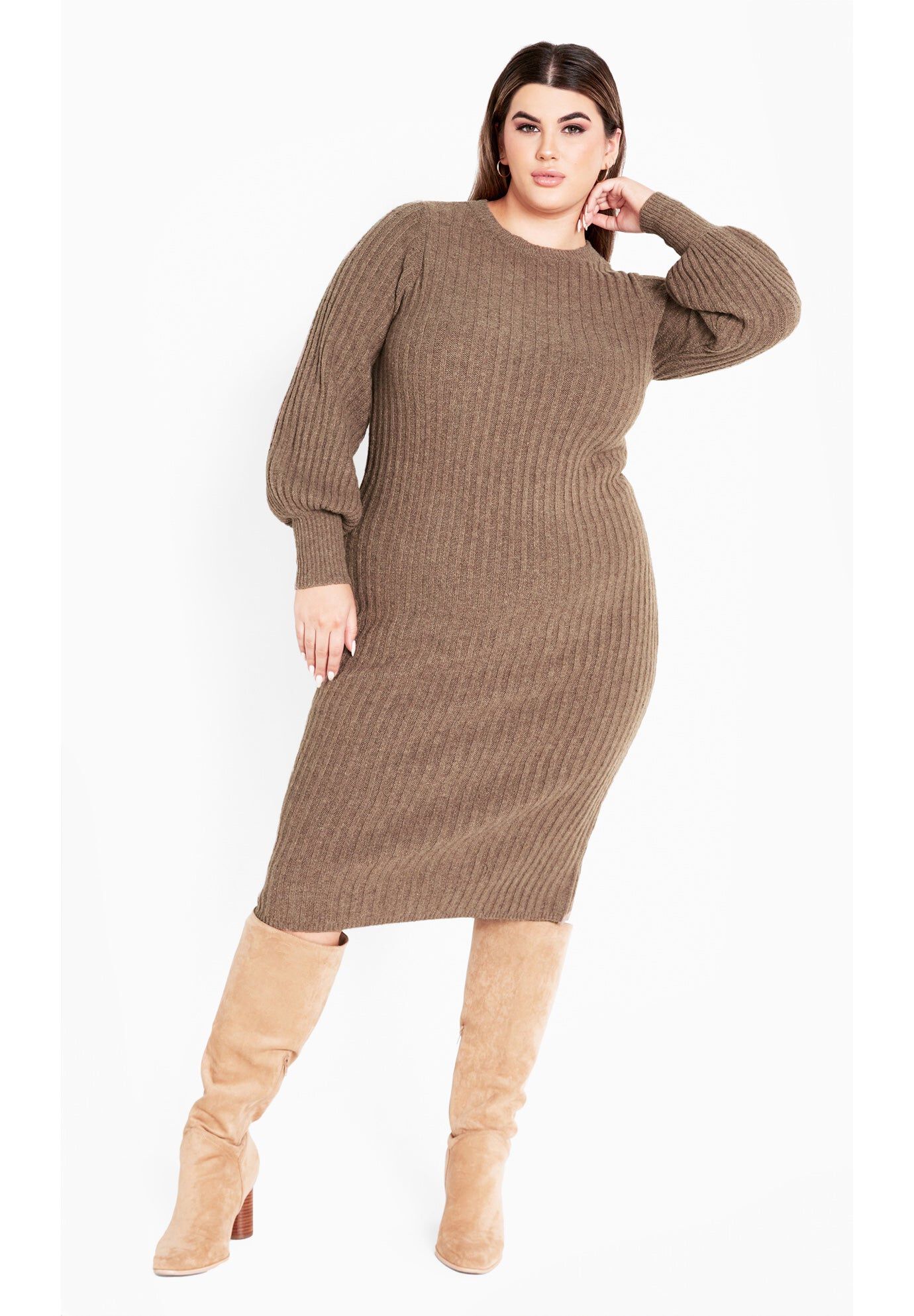 Sasha Rib Dress, LATTE, hi-res image number 0