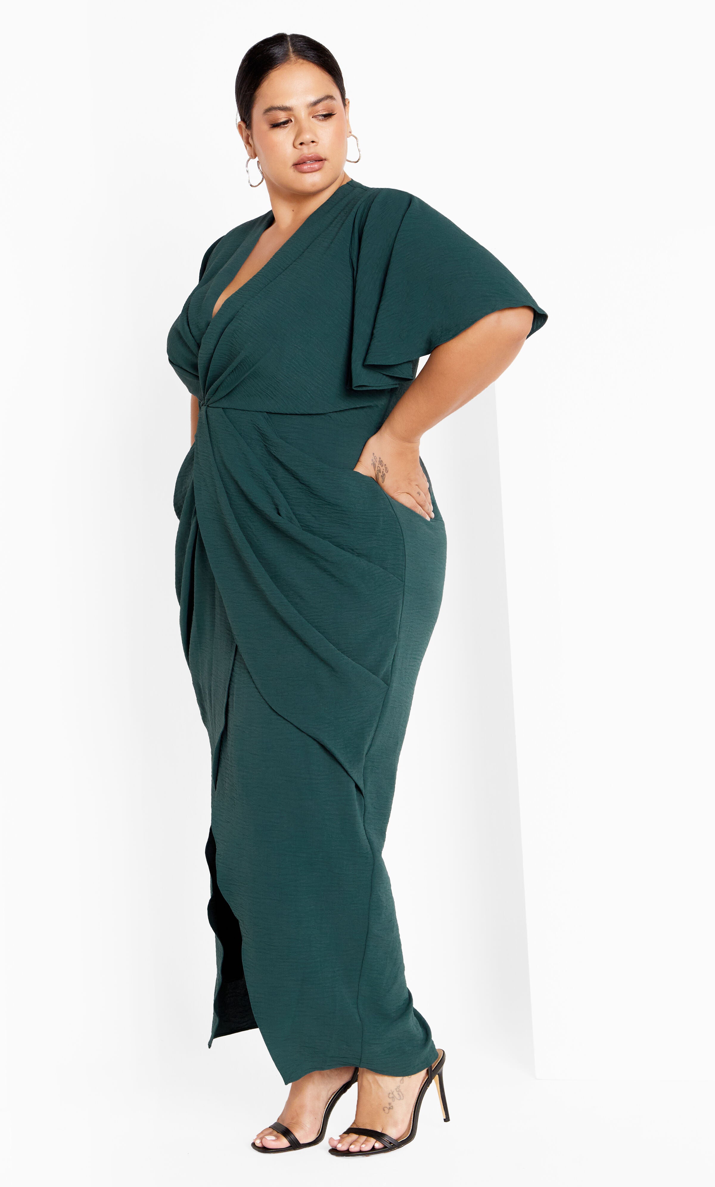 Braelynn Maxi Dress, GREEN, alternate image number 2
