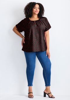 Keyhole Dolman Sleeve Blouse