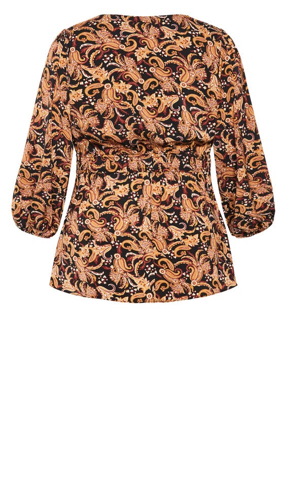 Aubree Print Shirt - black paisley, BLACK, alternate image number null
