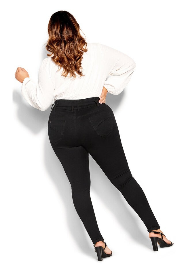 Harley Short Skinny Jean - black, BLACK, on-hover image number 1