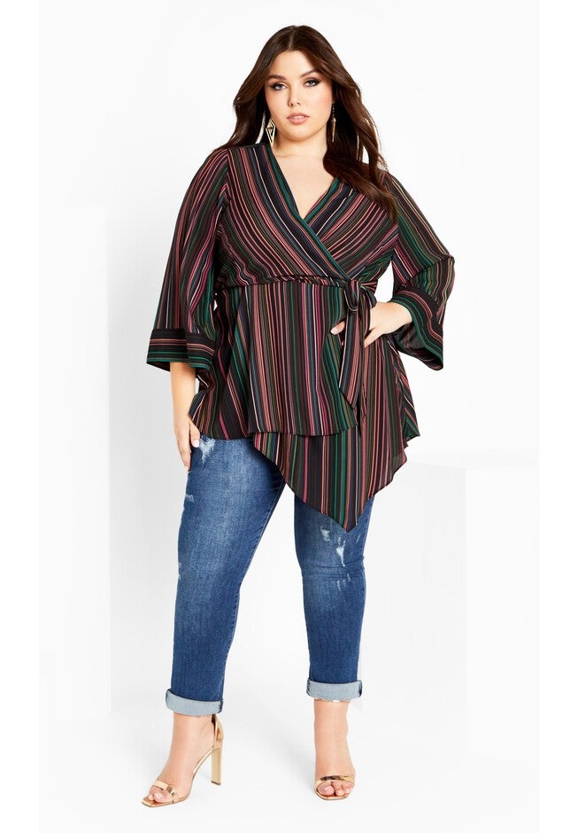 Jemma Top - stripe, BLACK, on-hover image number null