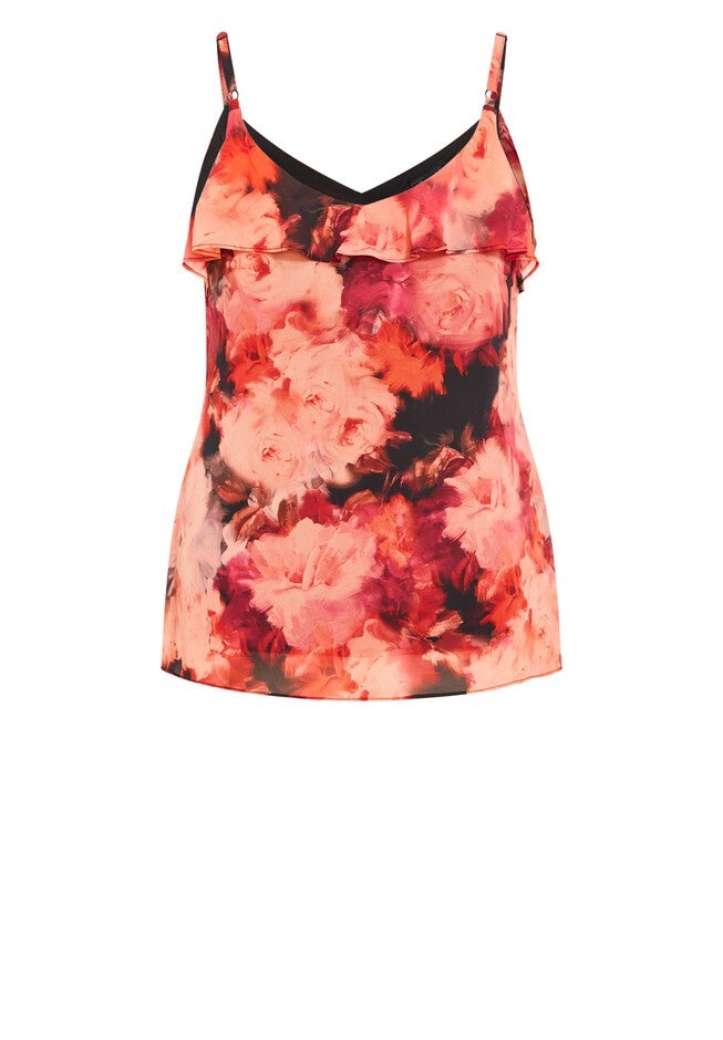 Mischa Print Floral Top - floral l'amour, ORANGE, alternate image number 5