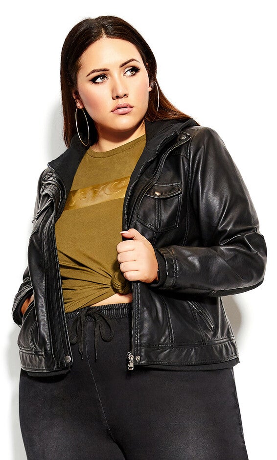 Layered Hoodie Jacket - black, BLACK, hi-res image number null