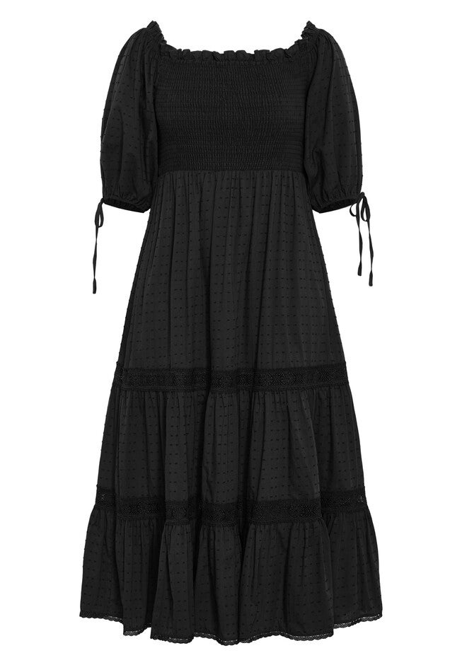 Love Shirred Dress - black, BLACK, alternate image number null
