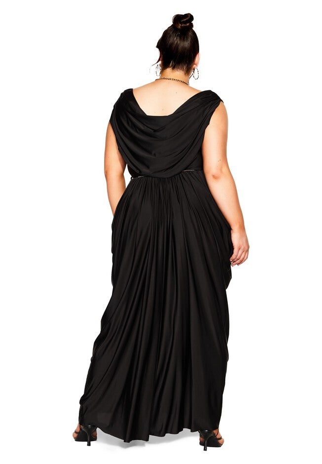 Athena Goddess Maxi Dress - black, BLACK, alternate image number 4