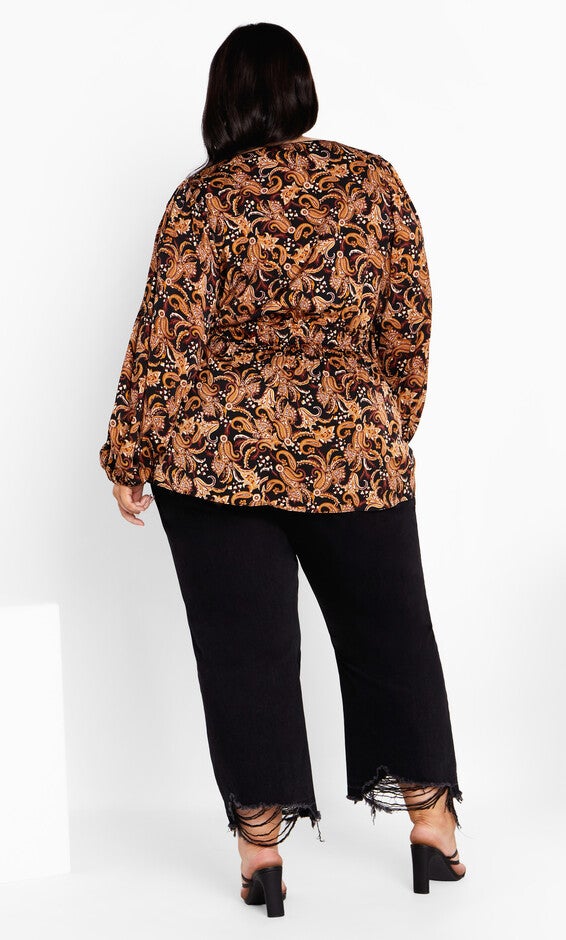 Aubree Print Shirt - black paisley, BLACK, alternate image number null