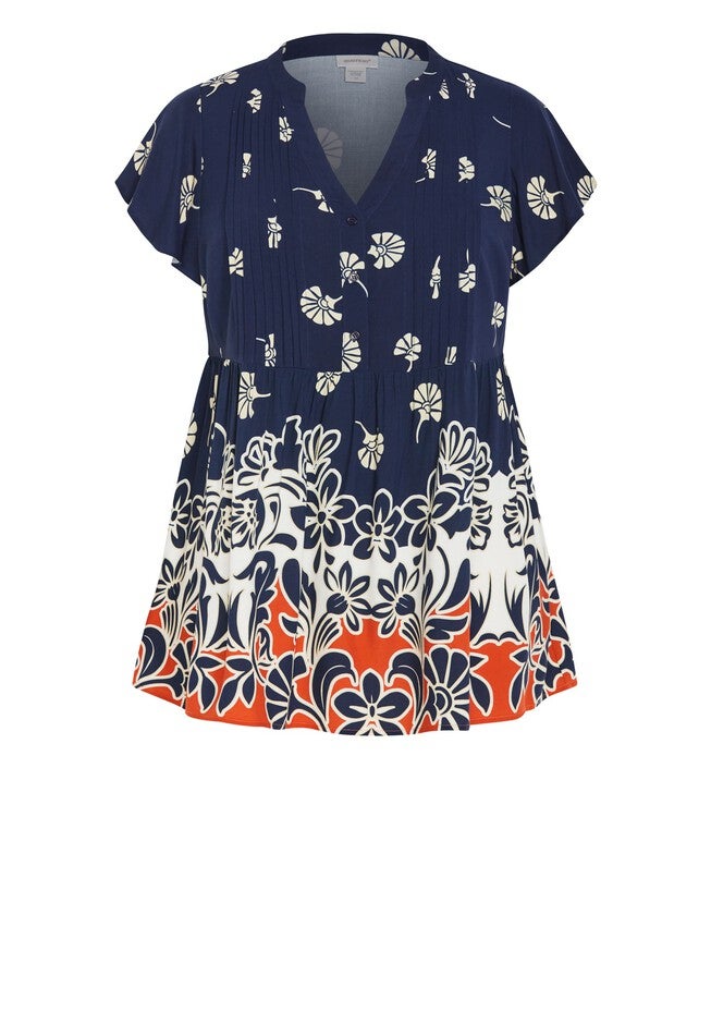 Amity Border Tunic, DANDELION BORDER, alternate image number 2