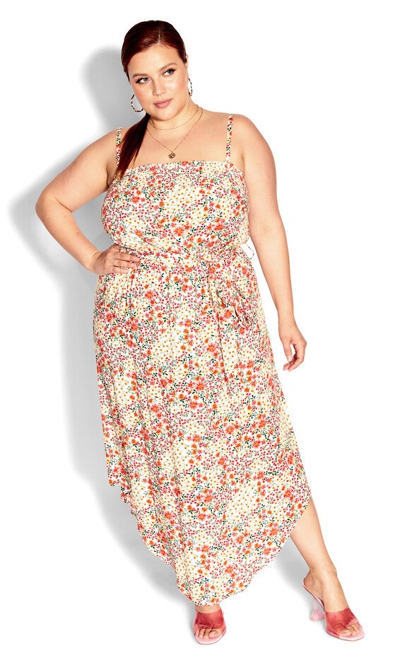 Tamika Print Dress - ivory, WHITE, alternate image number 4