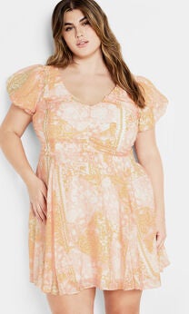 Marci Print Dress - sunkissed