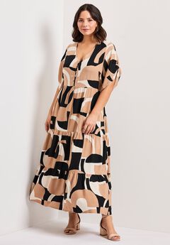 Ivy Tiered Button Front Dress